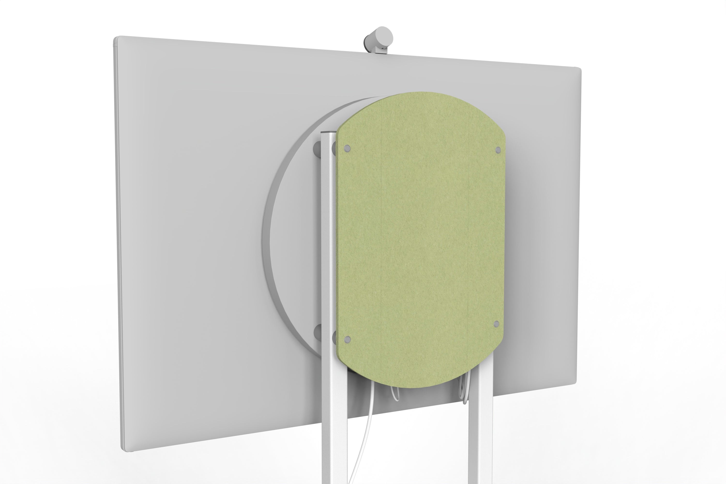 Heckler Rolling Stand for Surface Hub 3 in Aloe finish.