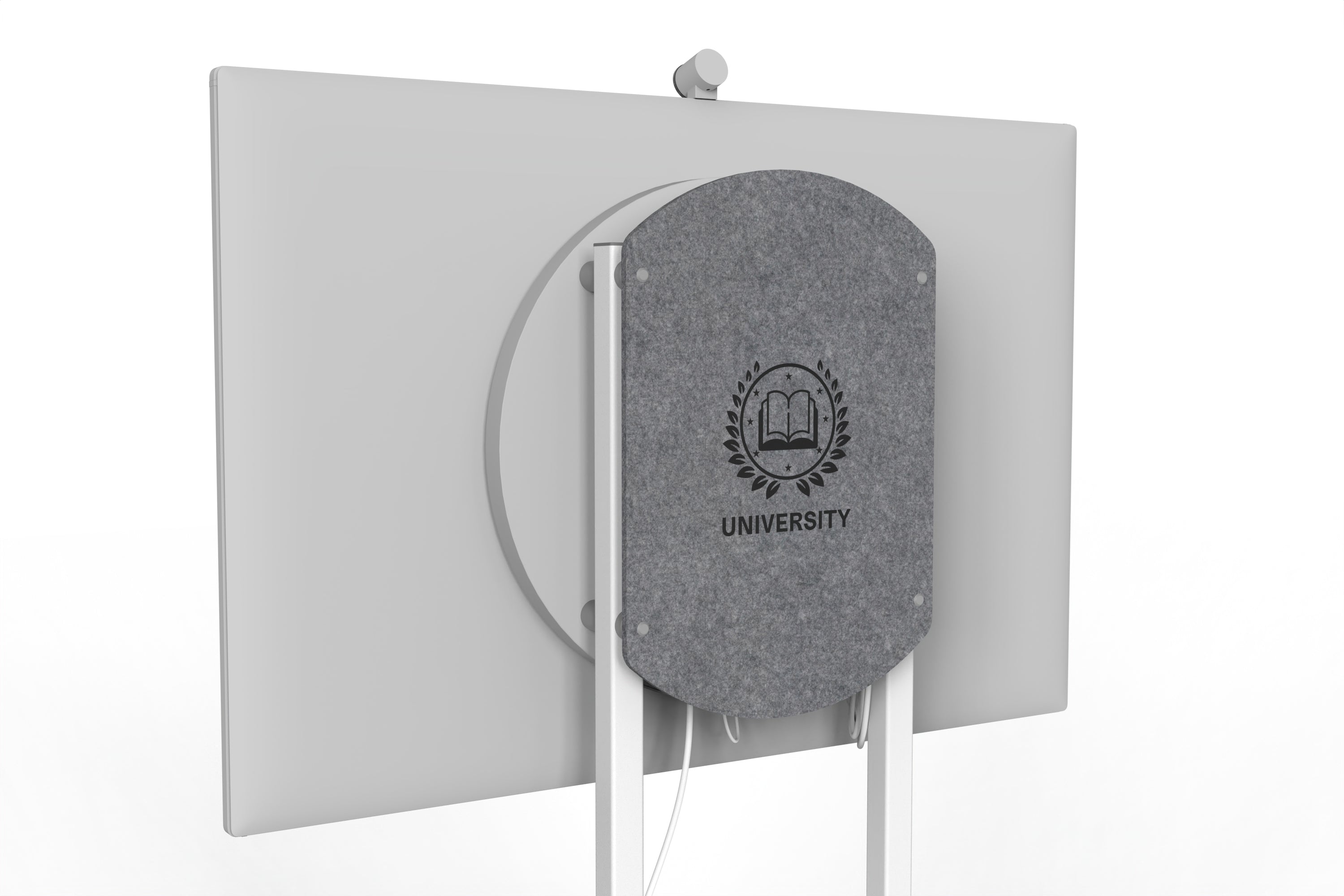 Heckler Rolling Stand for Surface Hub 3 with custom logo in Armor finish.