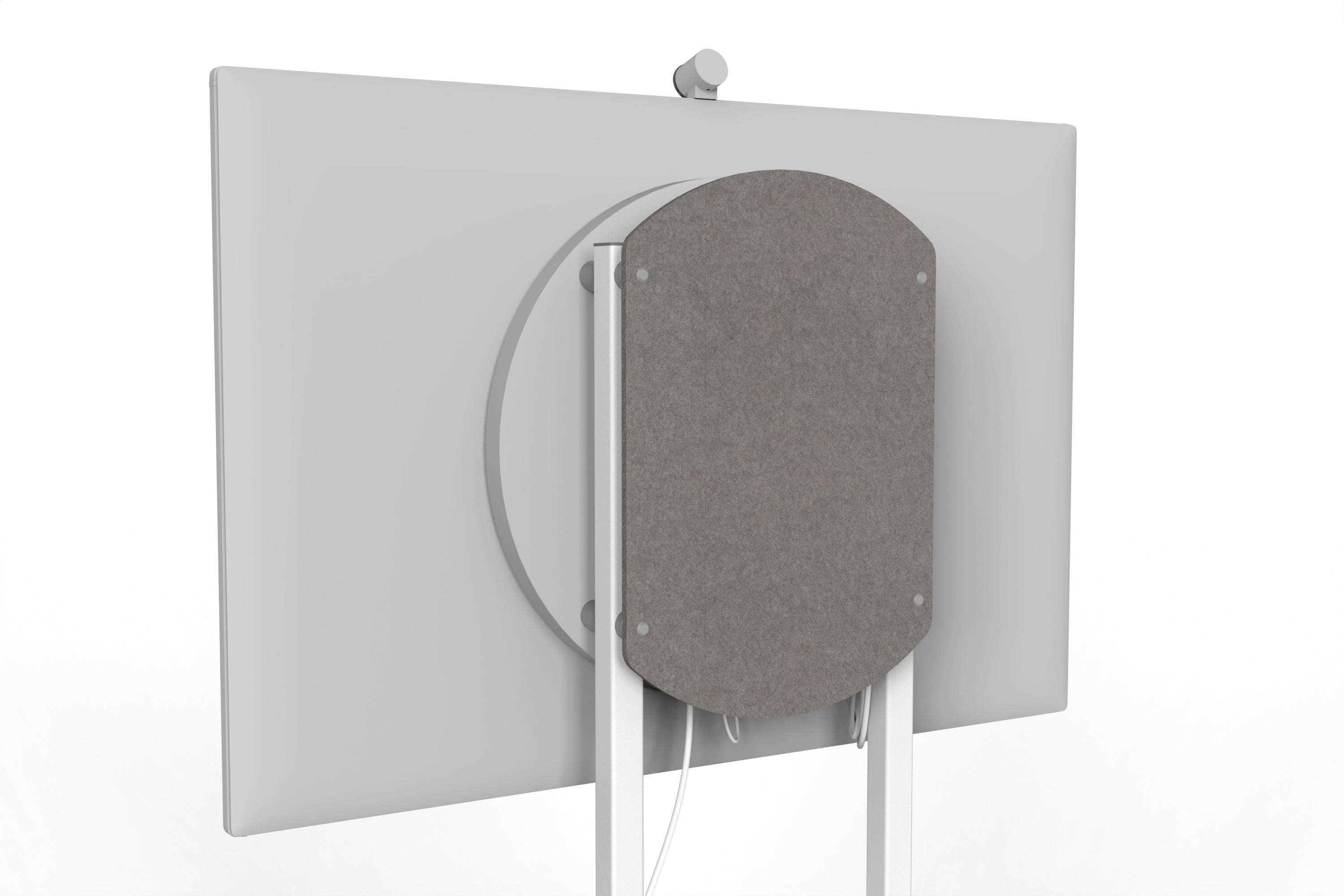 Heckler Rolling Stand for Surface Hub 3 in Ash finish.