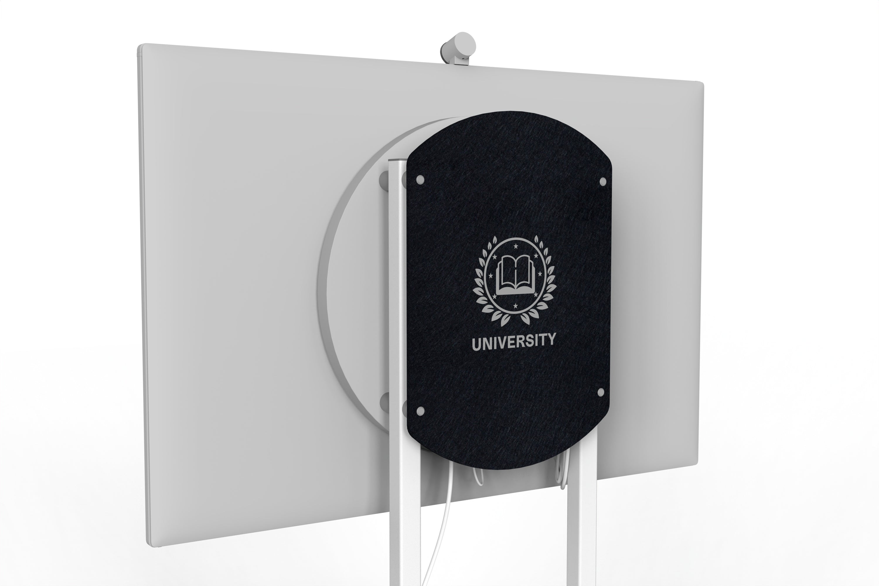 Heckler Rolling Stand for Surface Hub 3 with custom logo in Ebony finish.