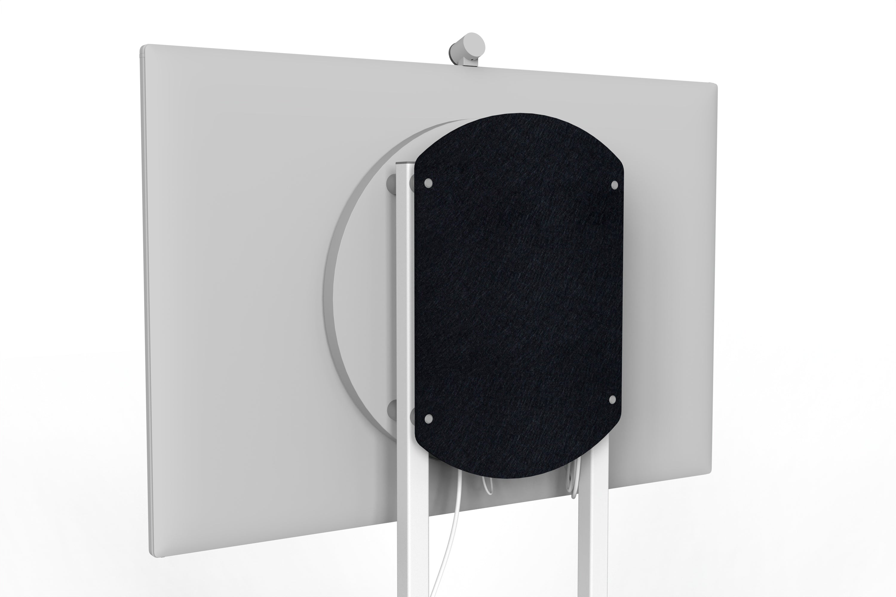 Heckler Rolling Stand for Surface Hub 3 in Ebony finish.