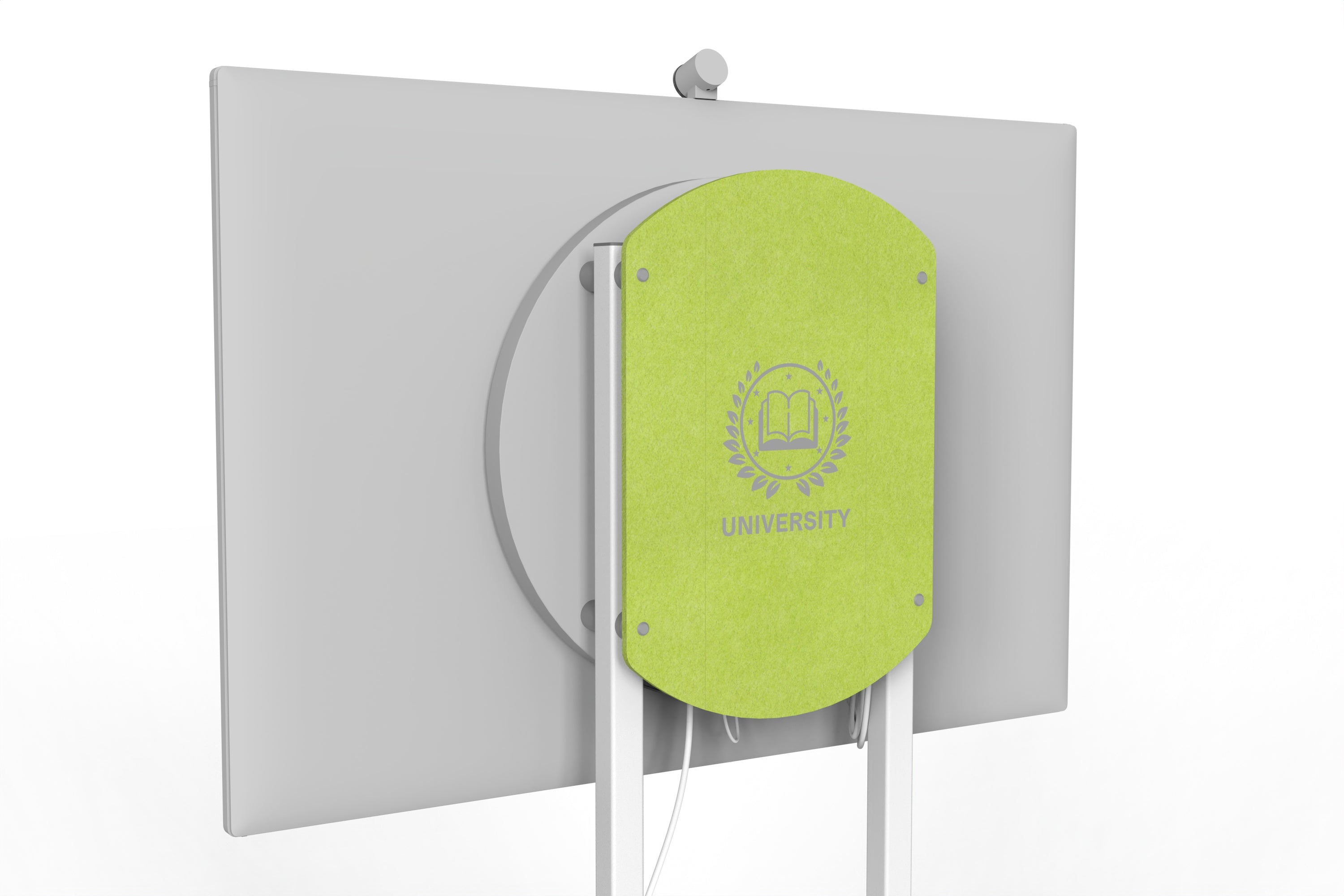 Heckler Rolling Stand for Surface Hub 3 with custom logo in Kiwi finish.