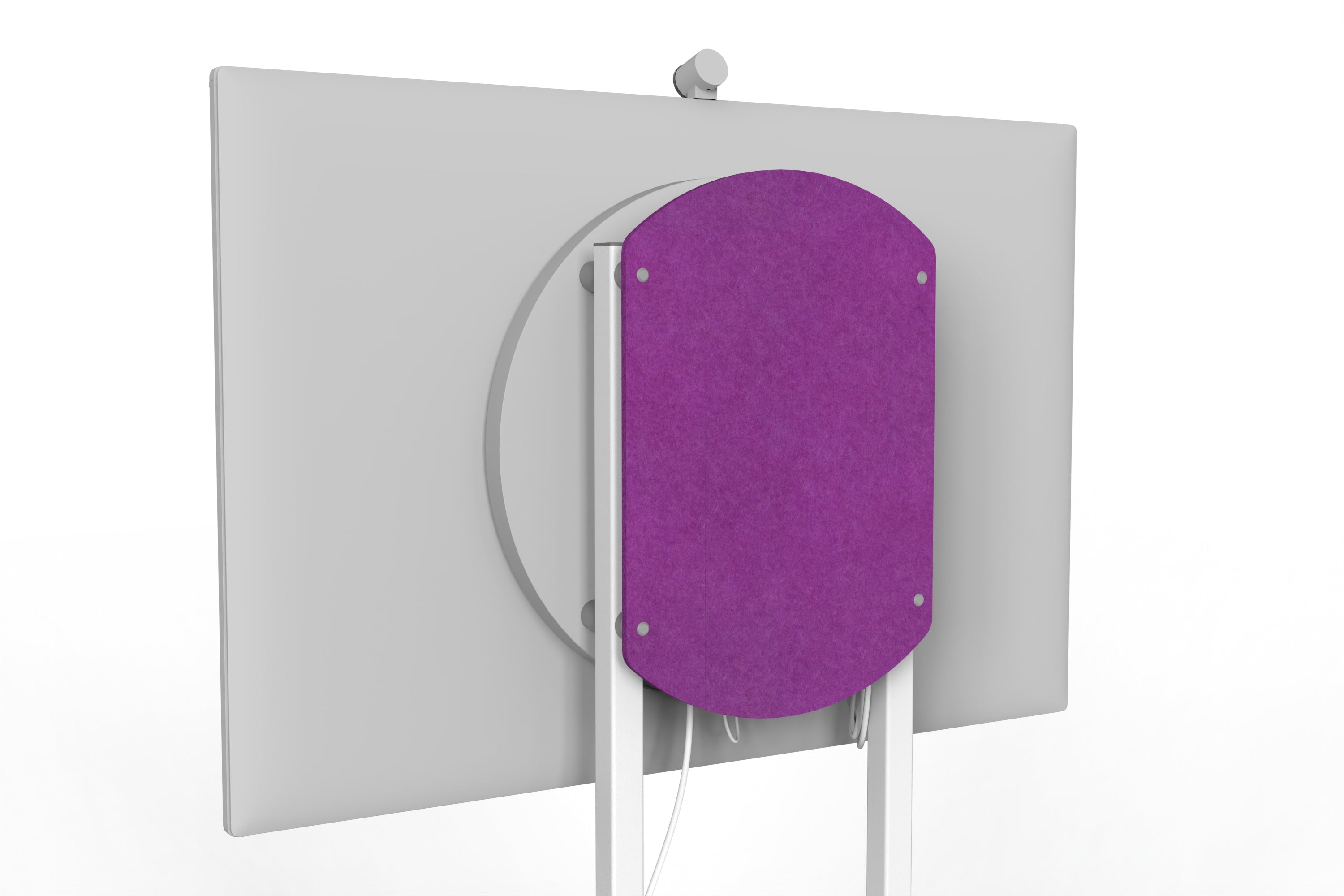 Heckler Rolling Stand for Surface Hub 3 in Lavender finish.