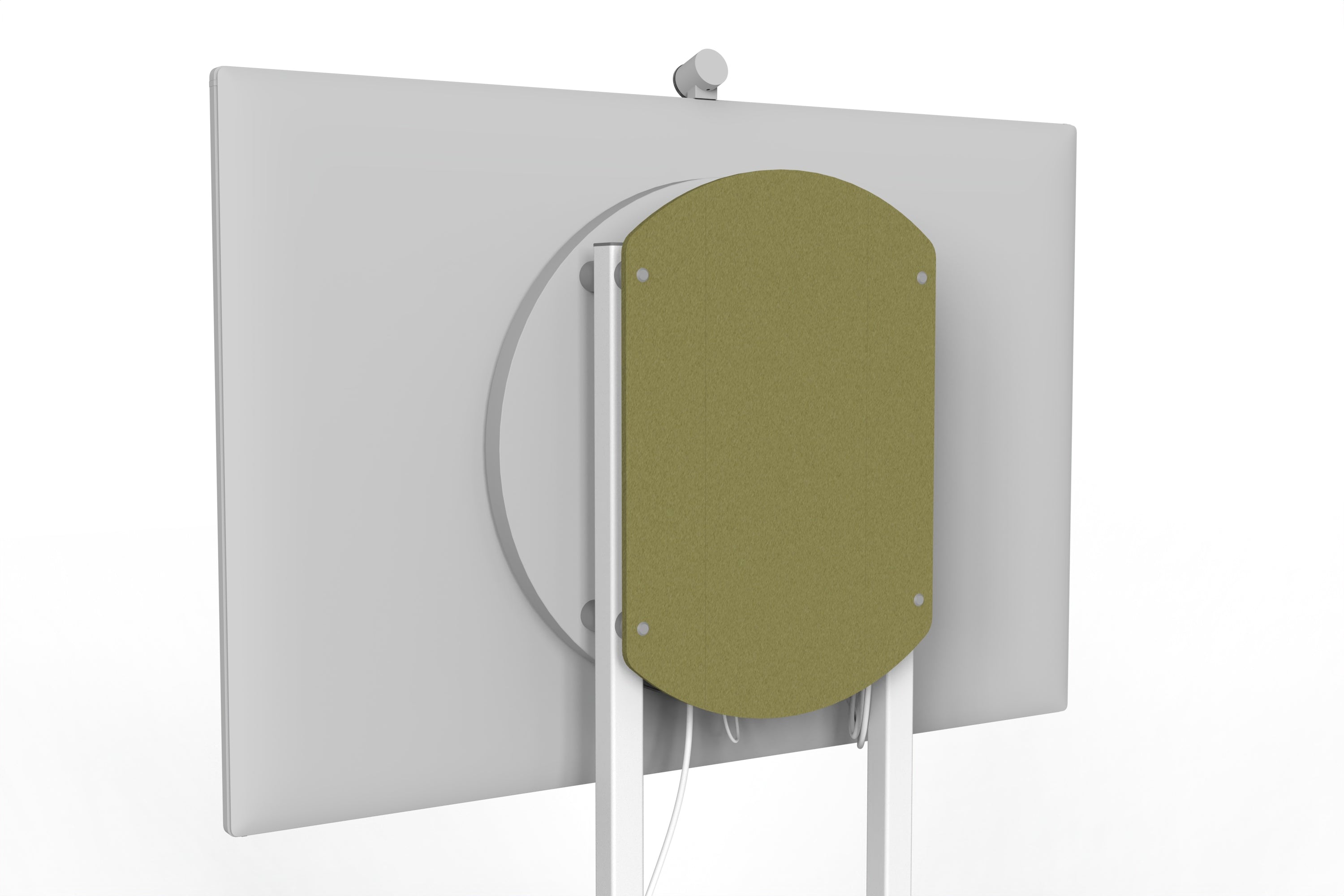 Heckler Rolling Stand for Surface Hub 3 in Olive finish.