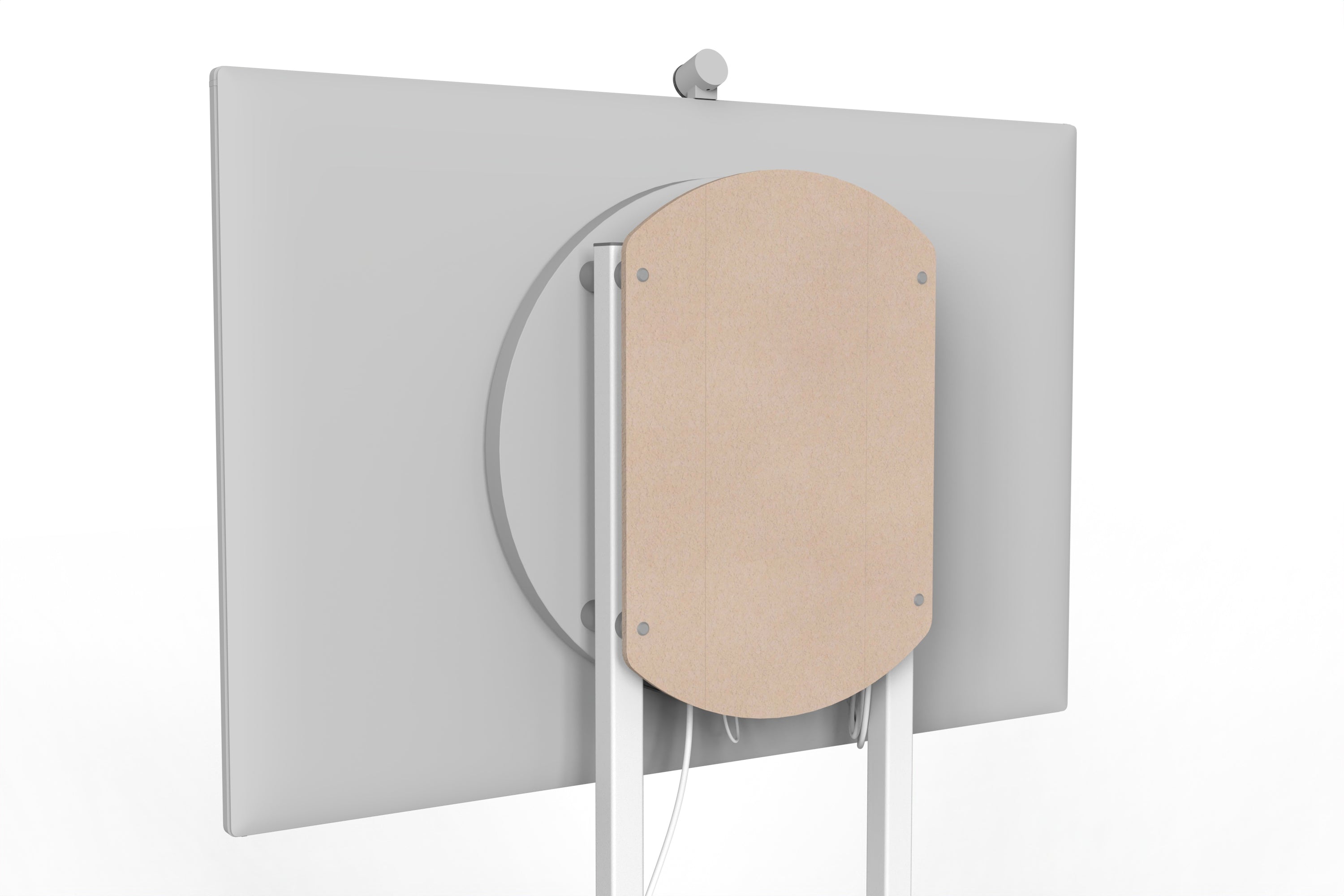 Heckler Rolling Stand for Surface Hub 3 in Porcelain finish.