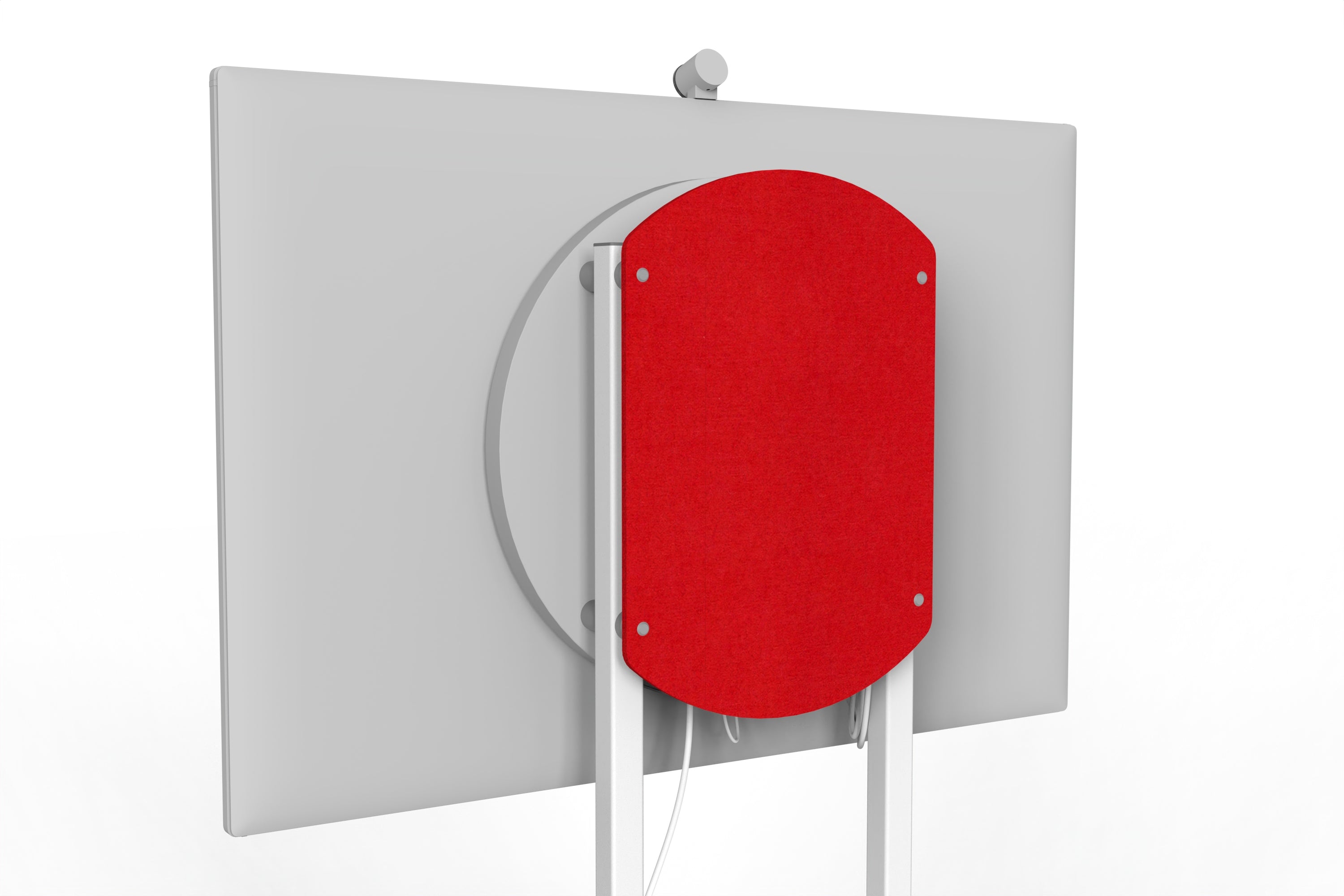 Heckler Rolling Stand for Surface Hub 3 in Scarlet finish.