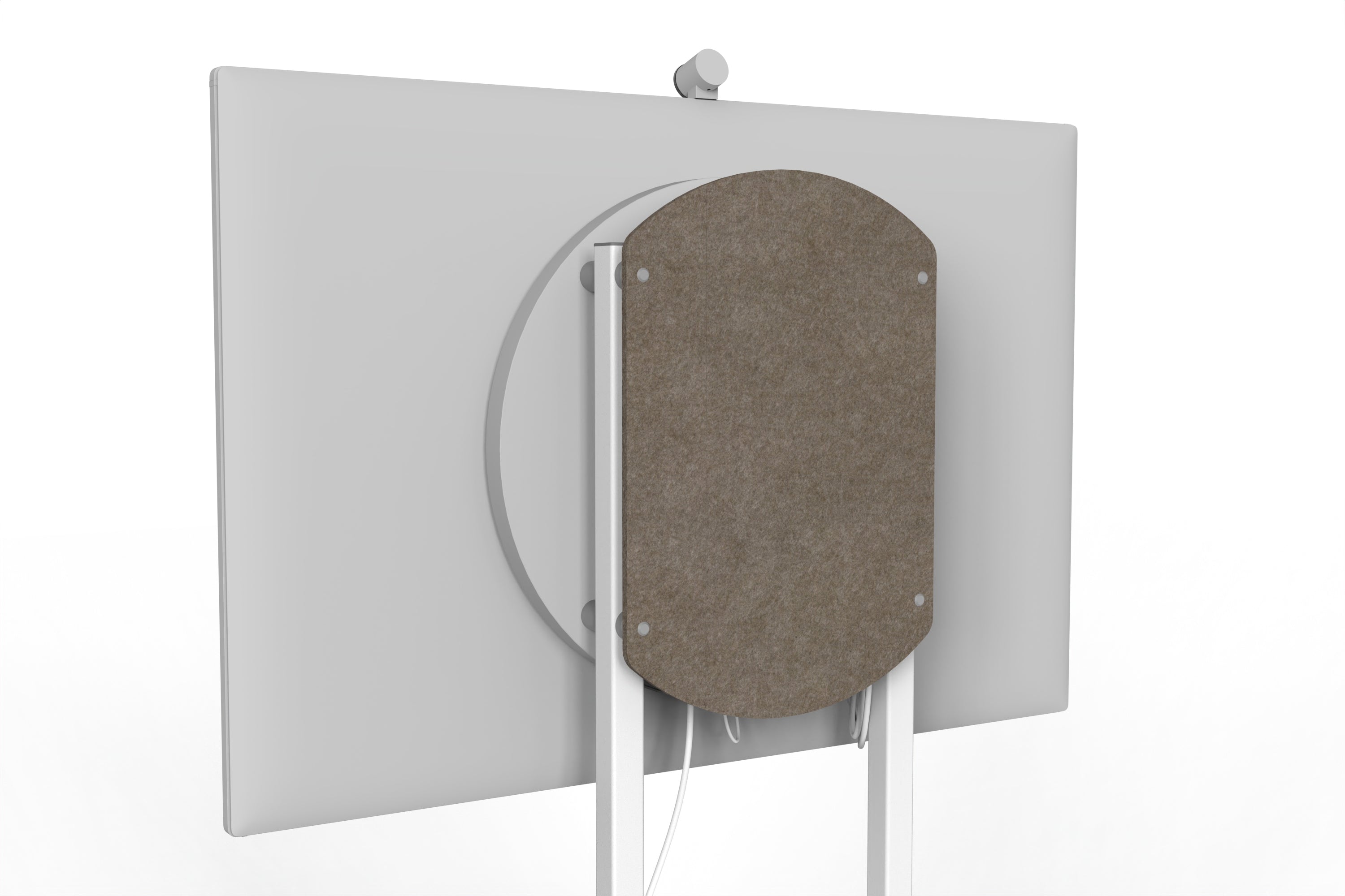Heckler Rolling Stand for Surface Hub 3 in Timber finish.