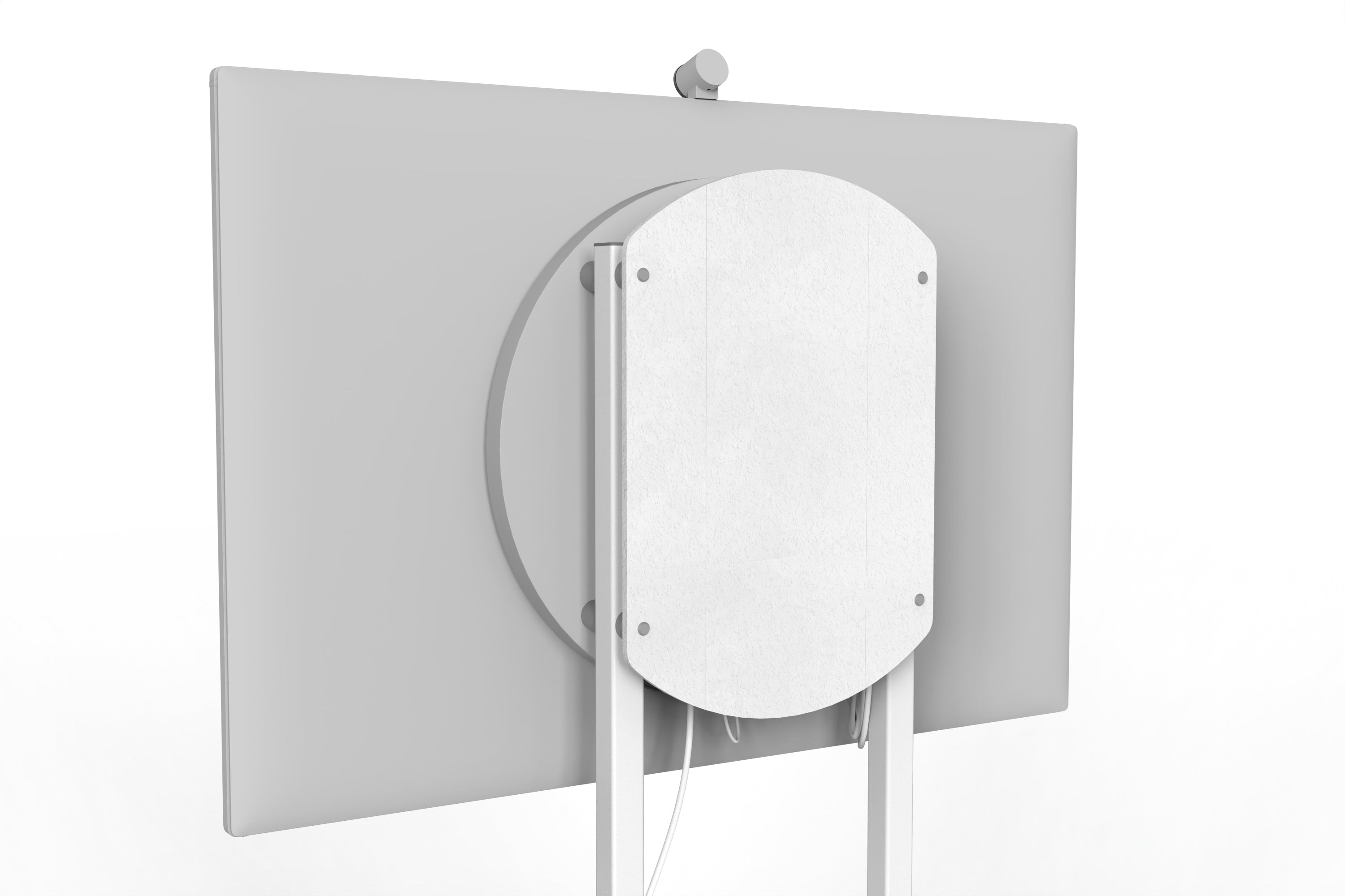 Heckler Rolling Stand for Surface Hub 3 in Zinc finish.