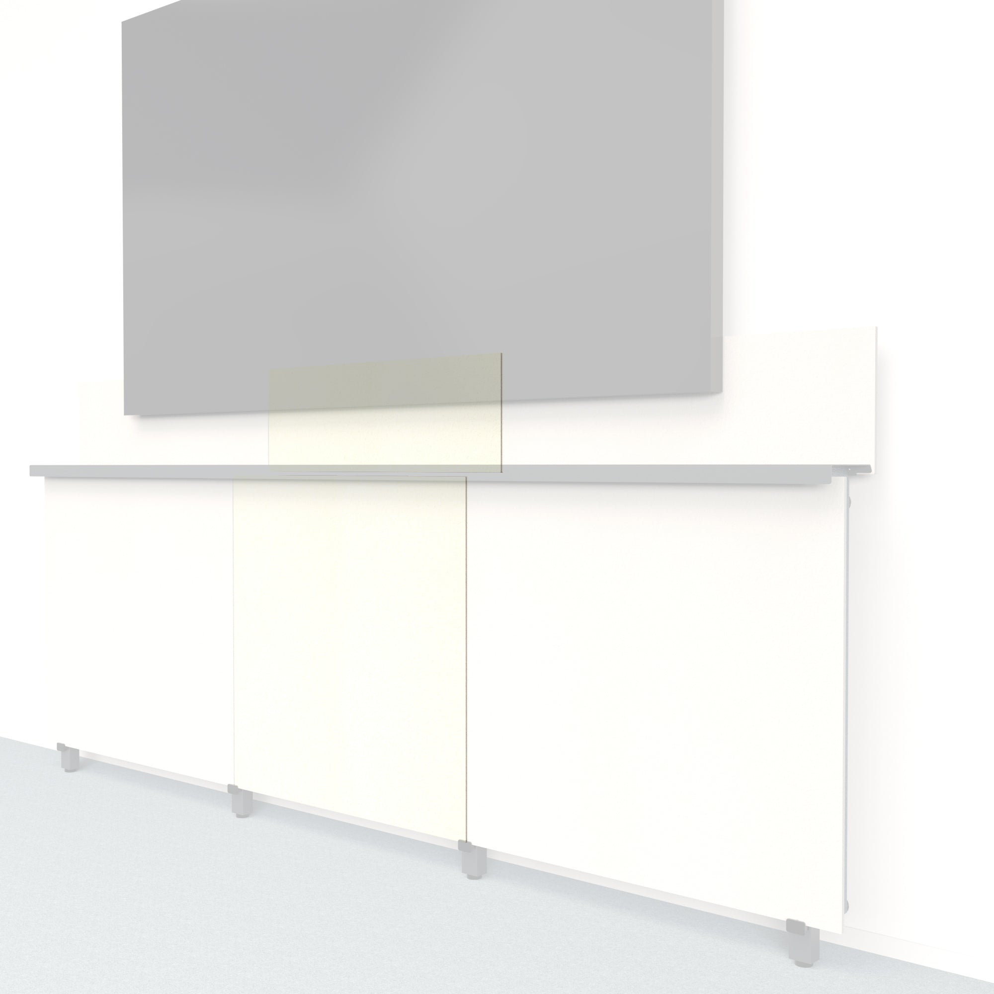 Heckler Framework Tall Inner Panel & Backsplash in Ivory Felt Right — modular ivory PET felt AV wall panel for the Heckler Framework system.