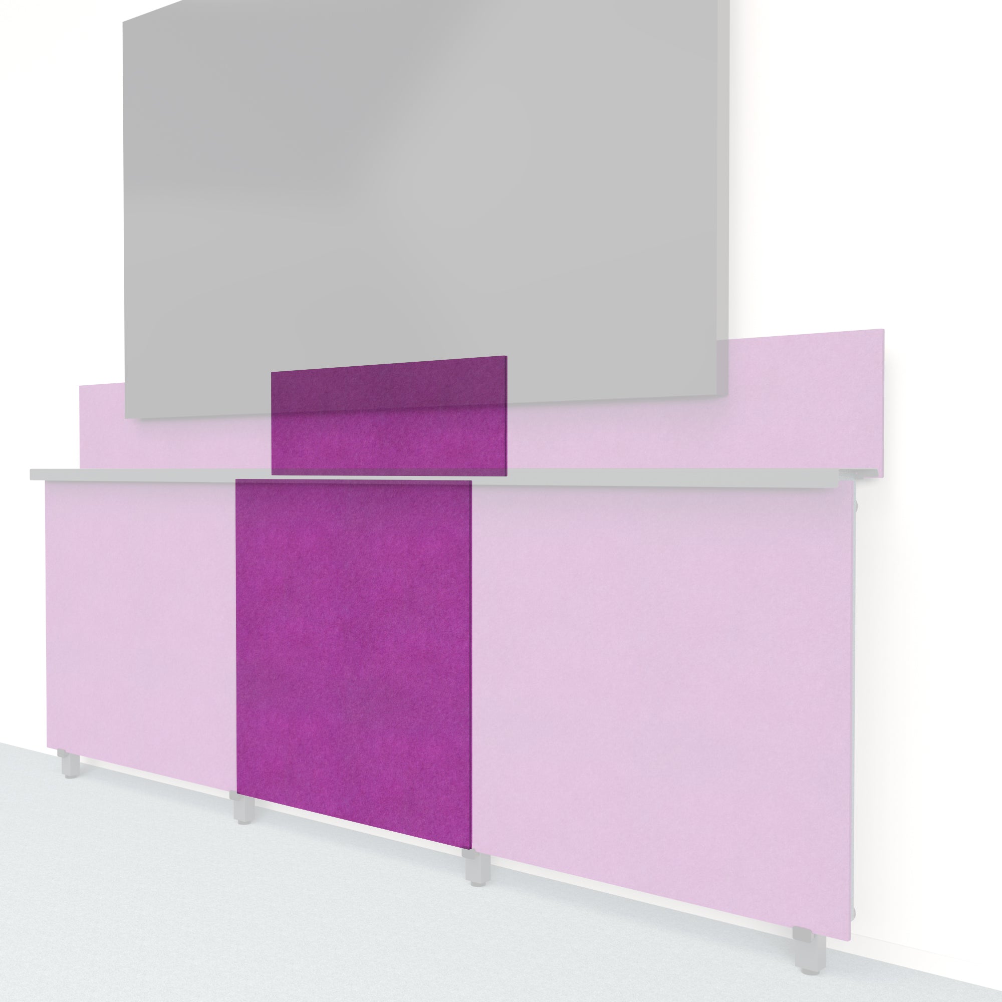 Heckler Framework Tall Inner Panel & Backsplash in Lavender Felt Right — modular lavender PET felt AV wall panel for the Heckler Framework system.