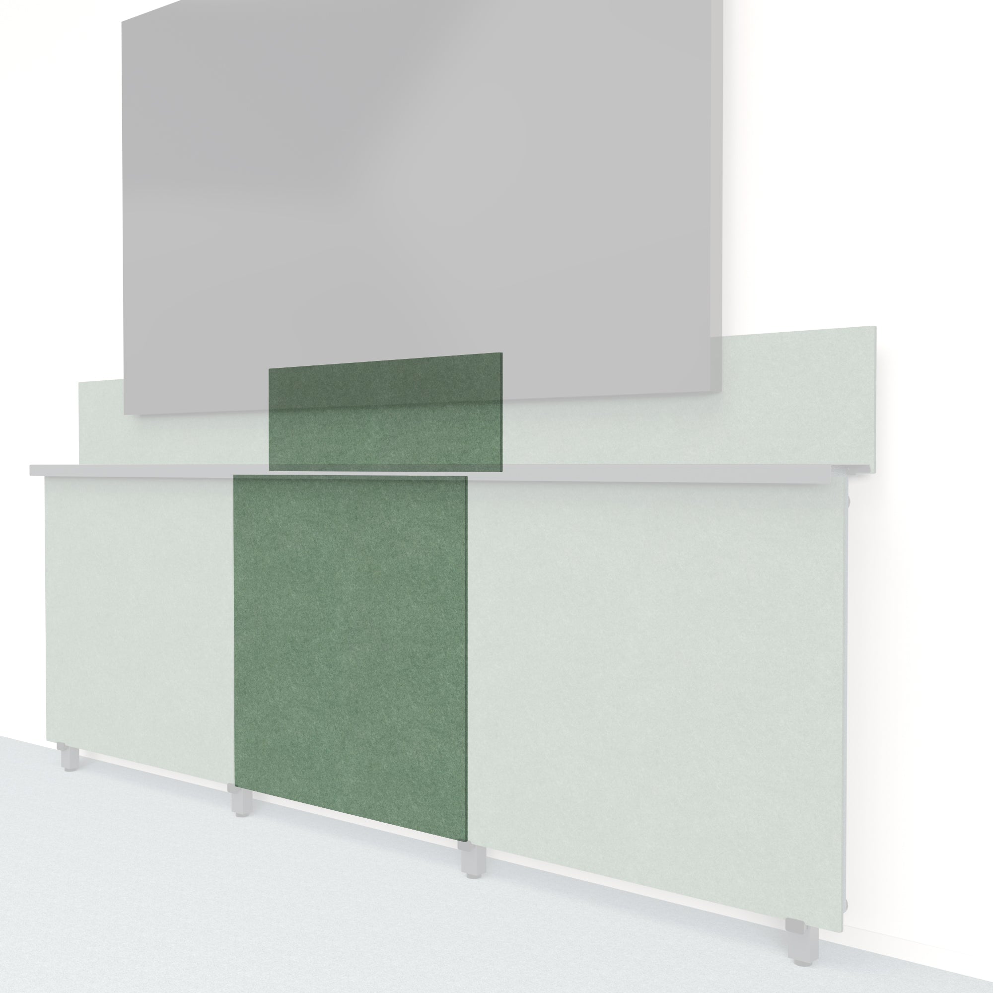 Heckler Framework Tall Inner Panel & Backsplash in Palm Felt Right — modular deep palm green PET felt AV wall panel for the Heckler Framework system.
