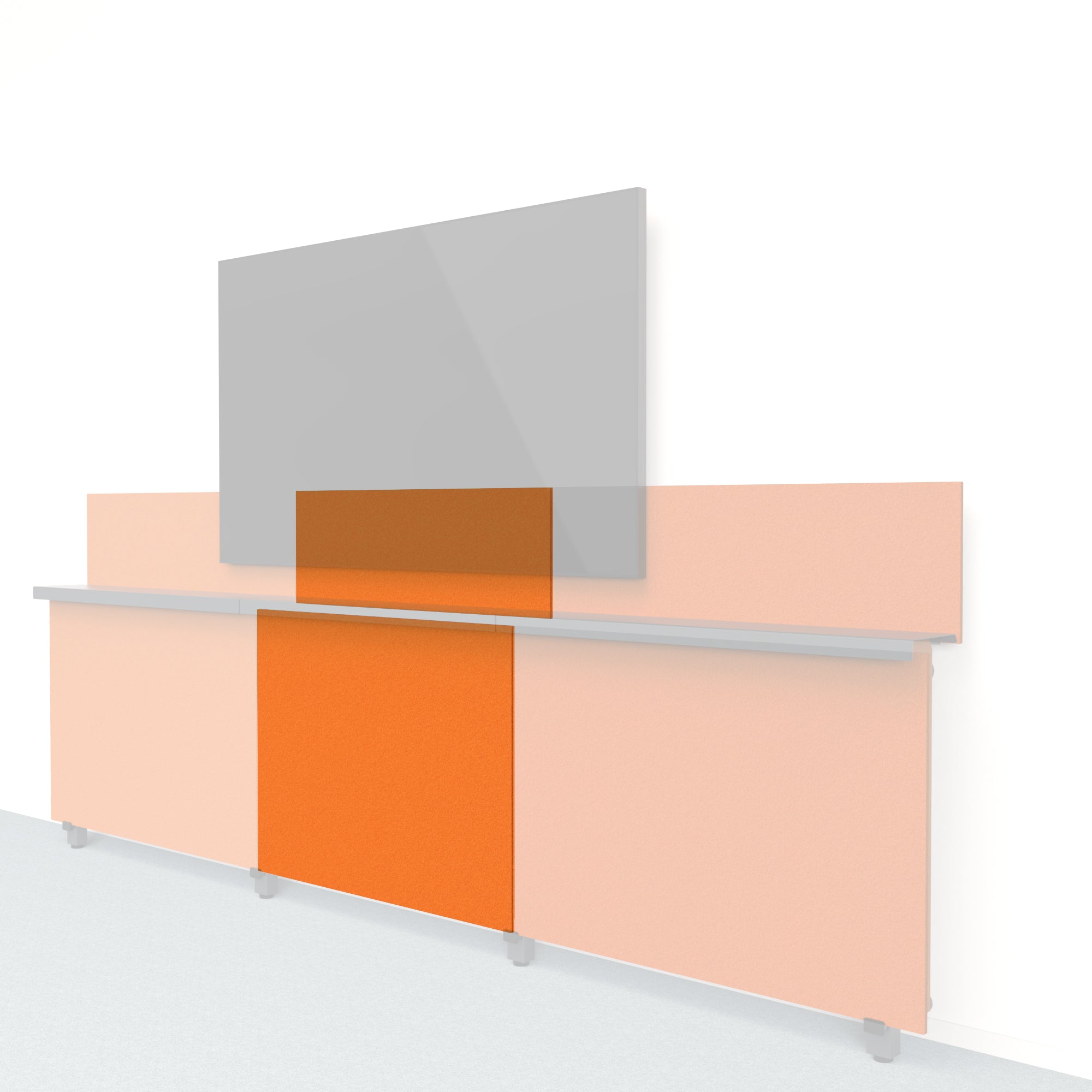 Heckler Framework Short Inner Panel & Backsplash in Cinnamon Felt Right — modular cinnamon rust PET felt AV wall panel for the Heckler Framework system.