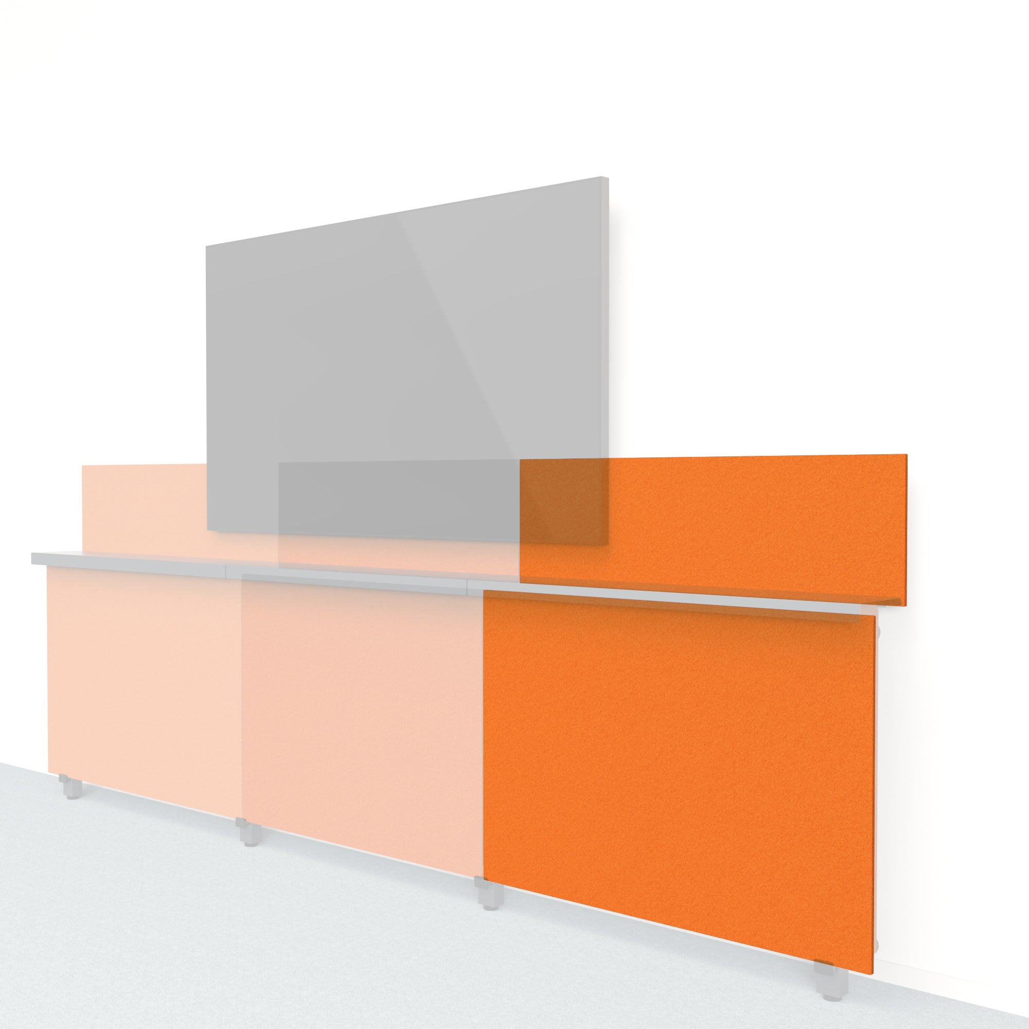 Heckler Framework Short Outer Panel & Backsplash in Cinnamon Felt Right — modular cinnamon rust PET felt AV wall panel for the Heckler Framework system.