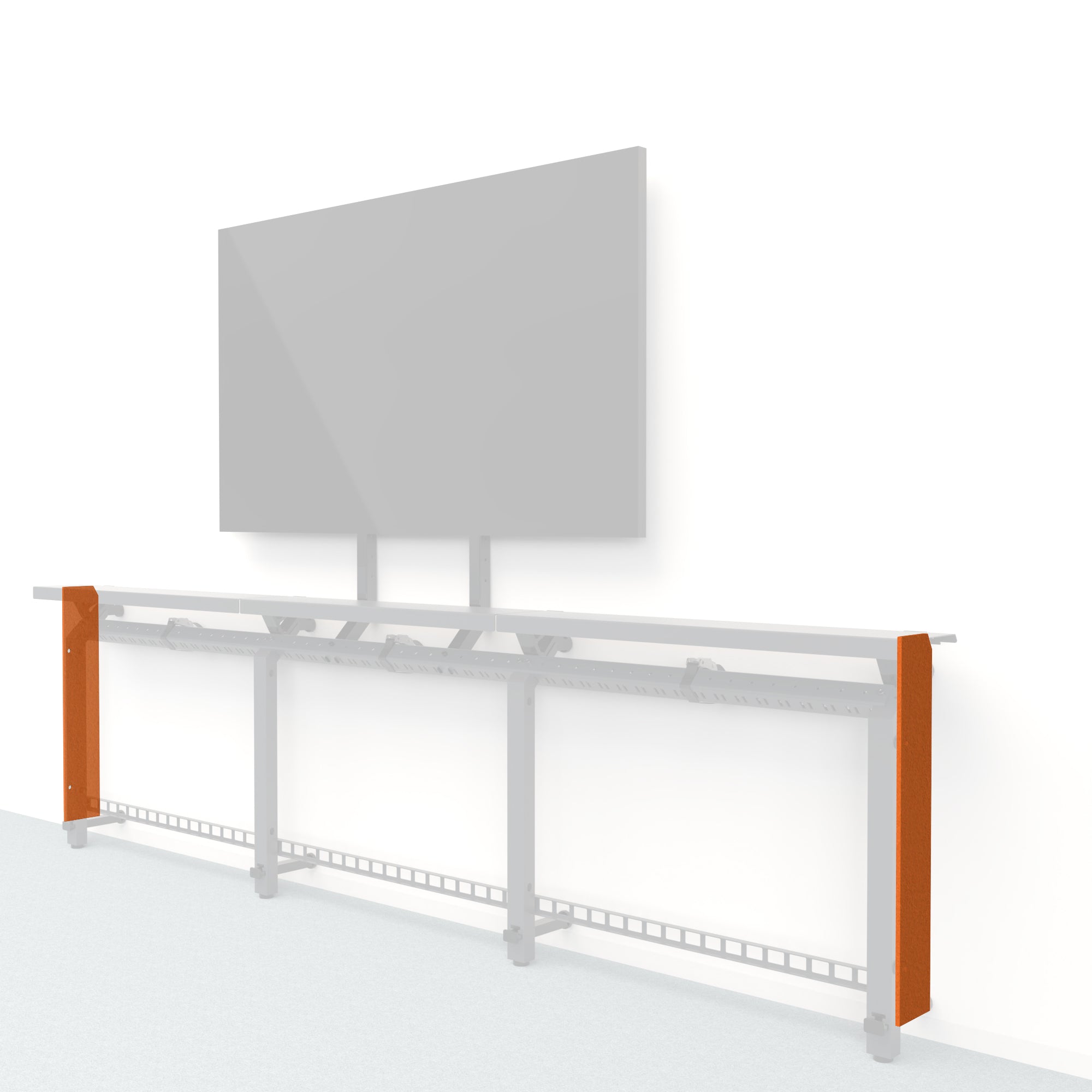 Heckler Framework Short End Cap in Cinnamon Felt Right — modular cinnamon rust PET felt end panel for the Heckler Framework AV wall system.