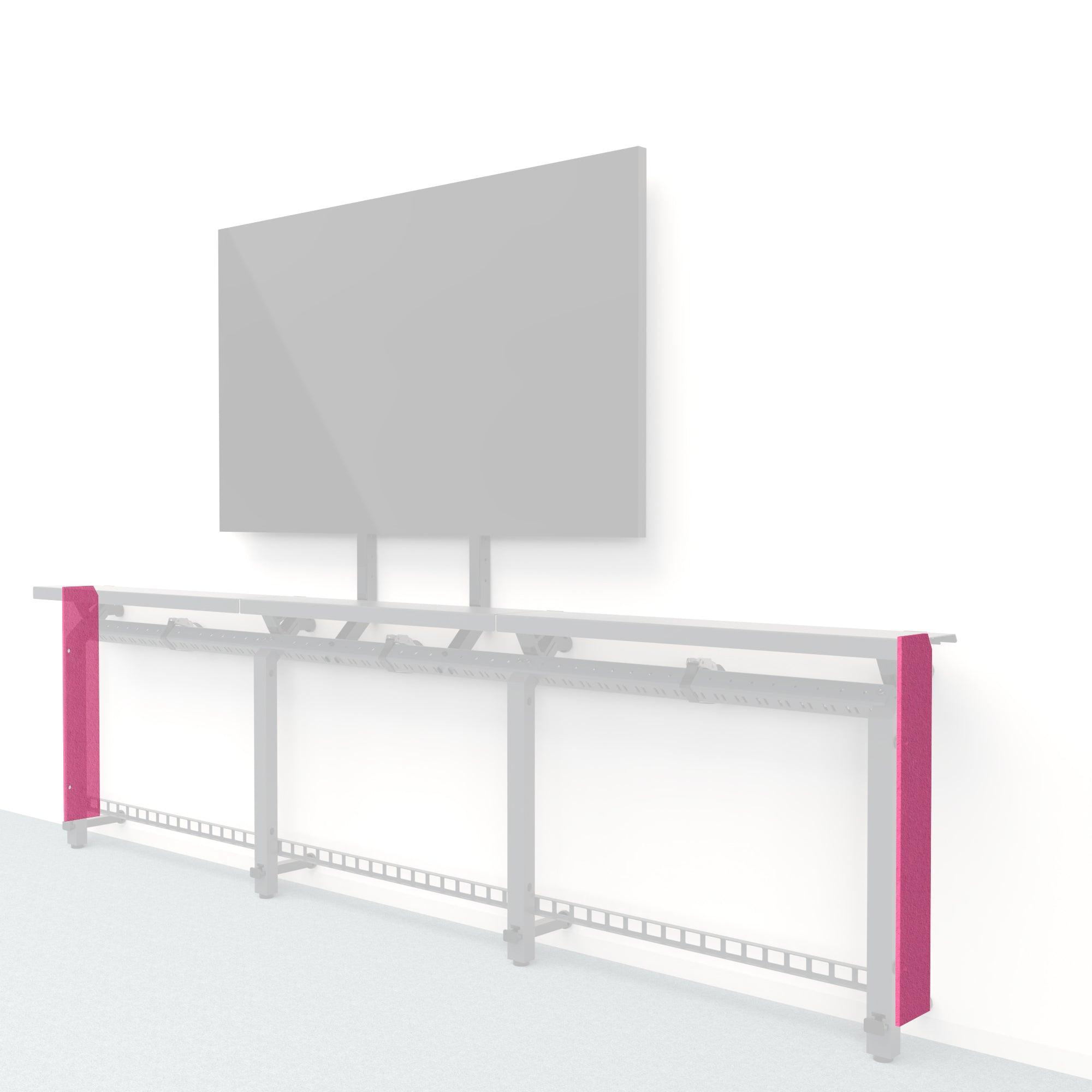 Heckler Framework Short End Cap in Hot Pink Felt Right — modular hot pink PET felt end panel for the Heckler Framework AV wall system.