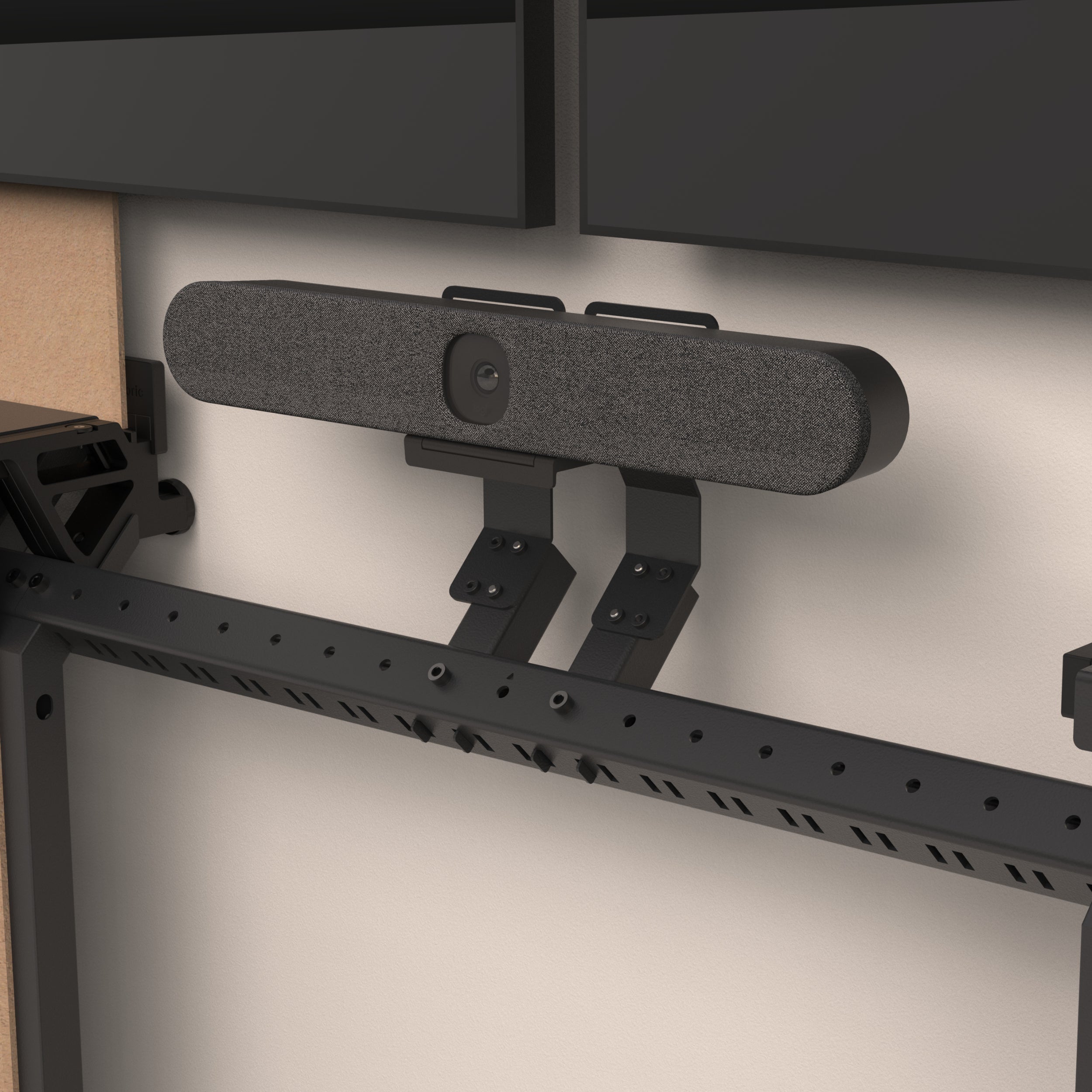 Close-up of Universal Camera Mount brackets on Framework.