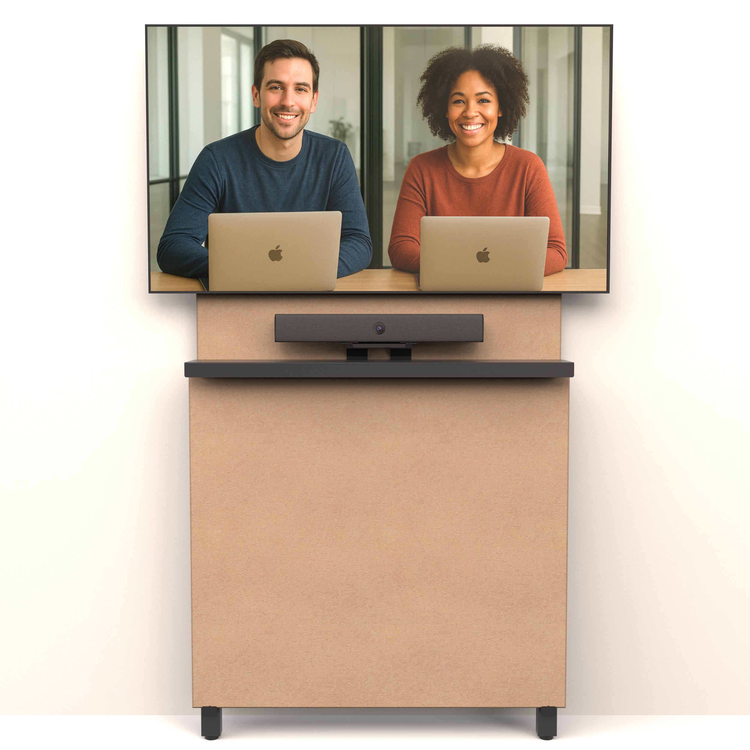 Universal Camera Mount with a video bar below a display.