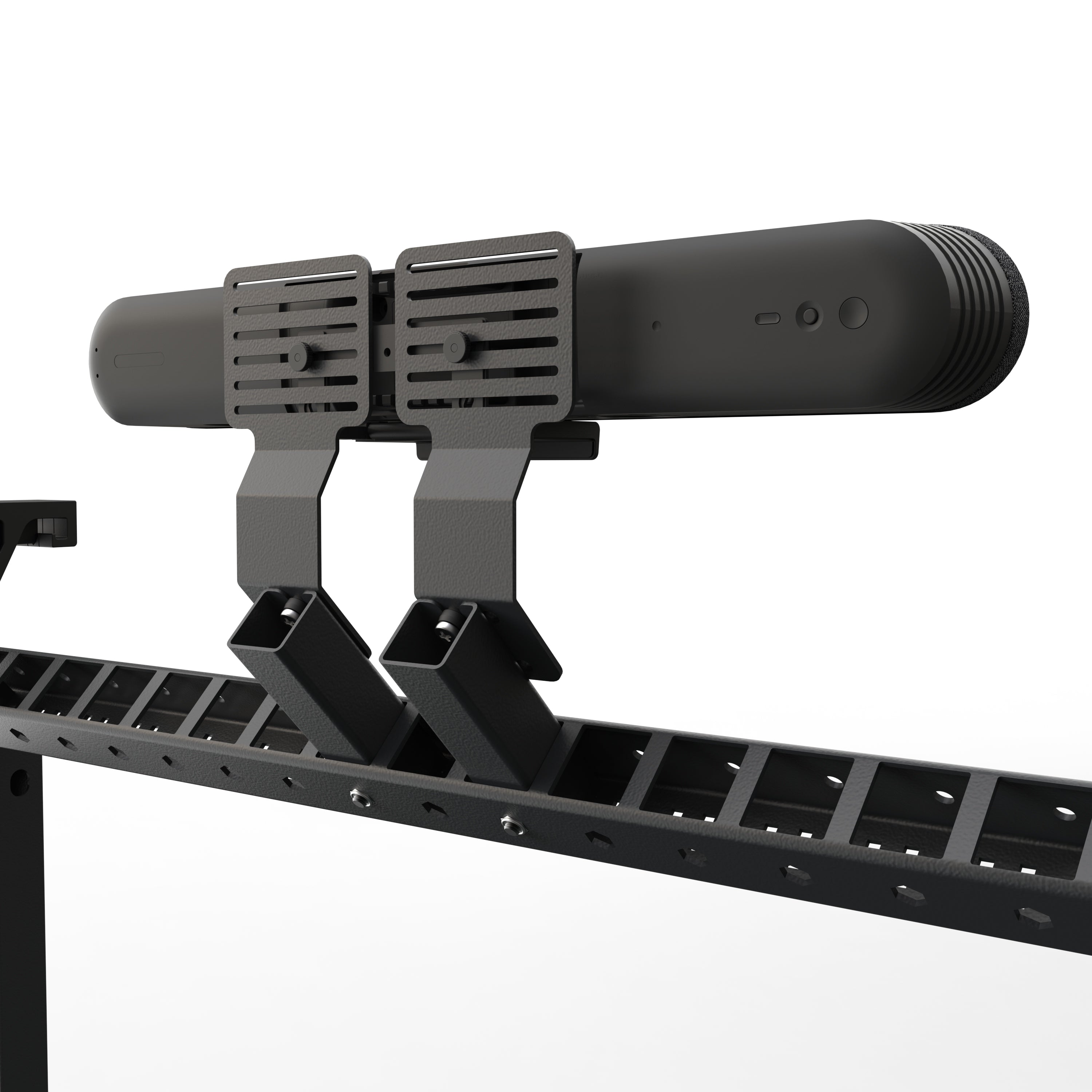 Rear view of Universal Camera Mount brackets on Framework.