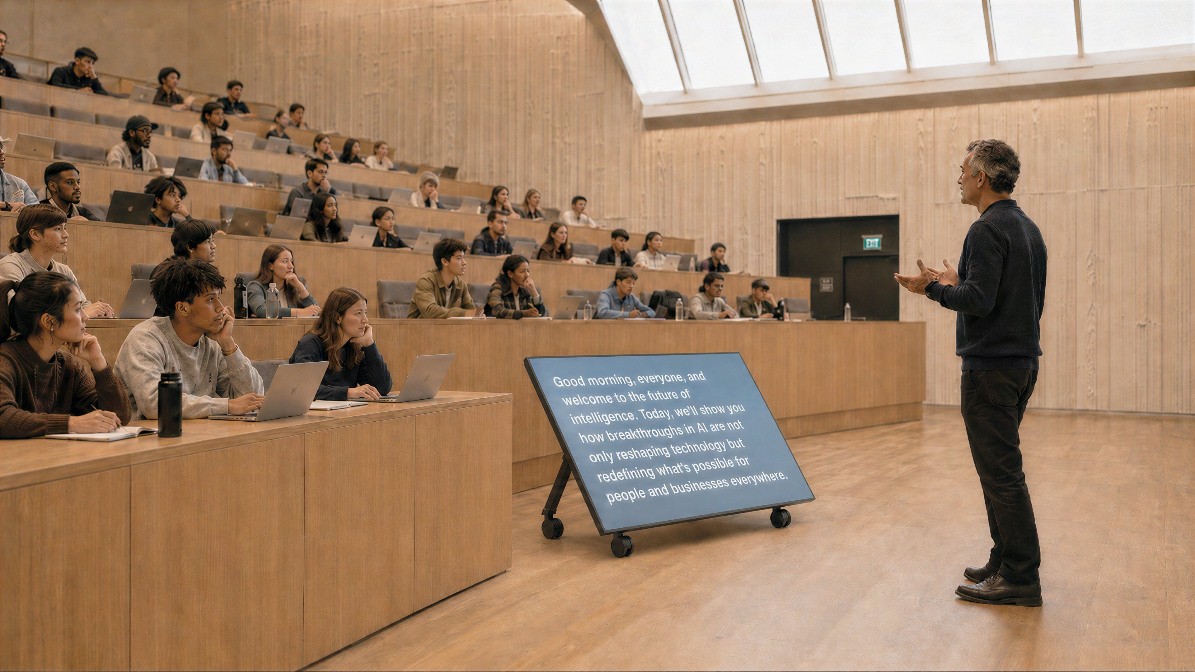 Heckler Confidence Stand in a meeting space.