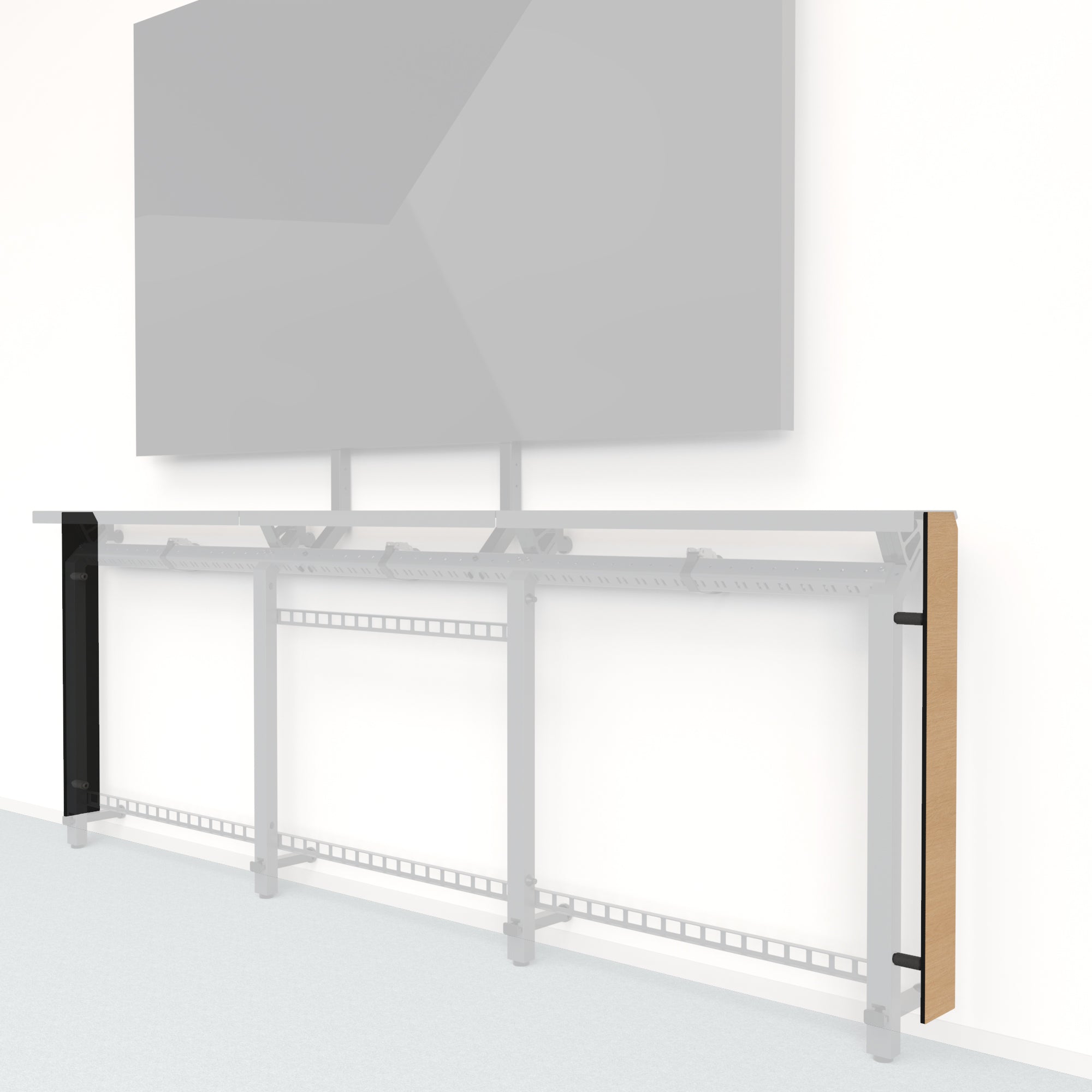 Framework Short End Cap Set in wood-look 3M DI-NOC finish.