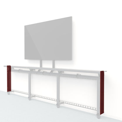 Heckler Framework Short End Cap in Crimson Felt Right — modular crimson red PET felt end panel for the Heckler Framework AV wall system.