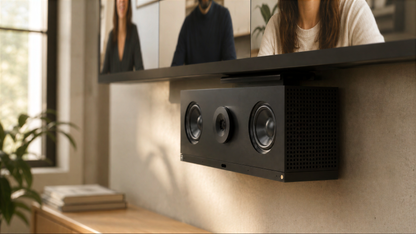 Heckler VESA Mount for Video Bars installed with a video bar.