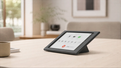 Zoom Rooms Console for iPad mini 6th and 7th Generation tabletop view.
