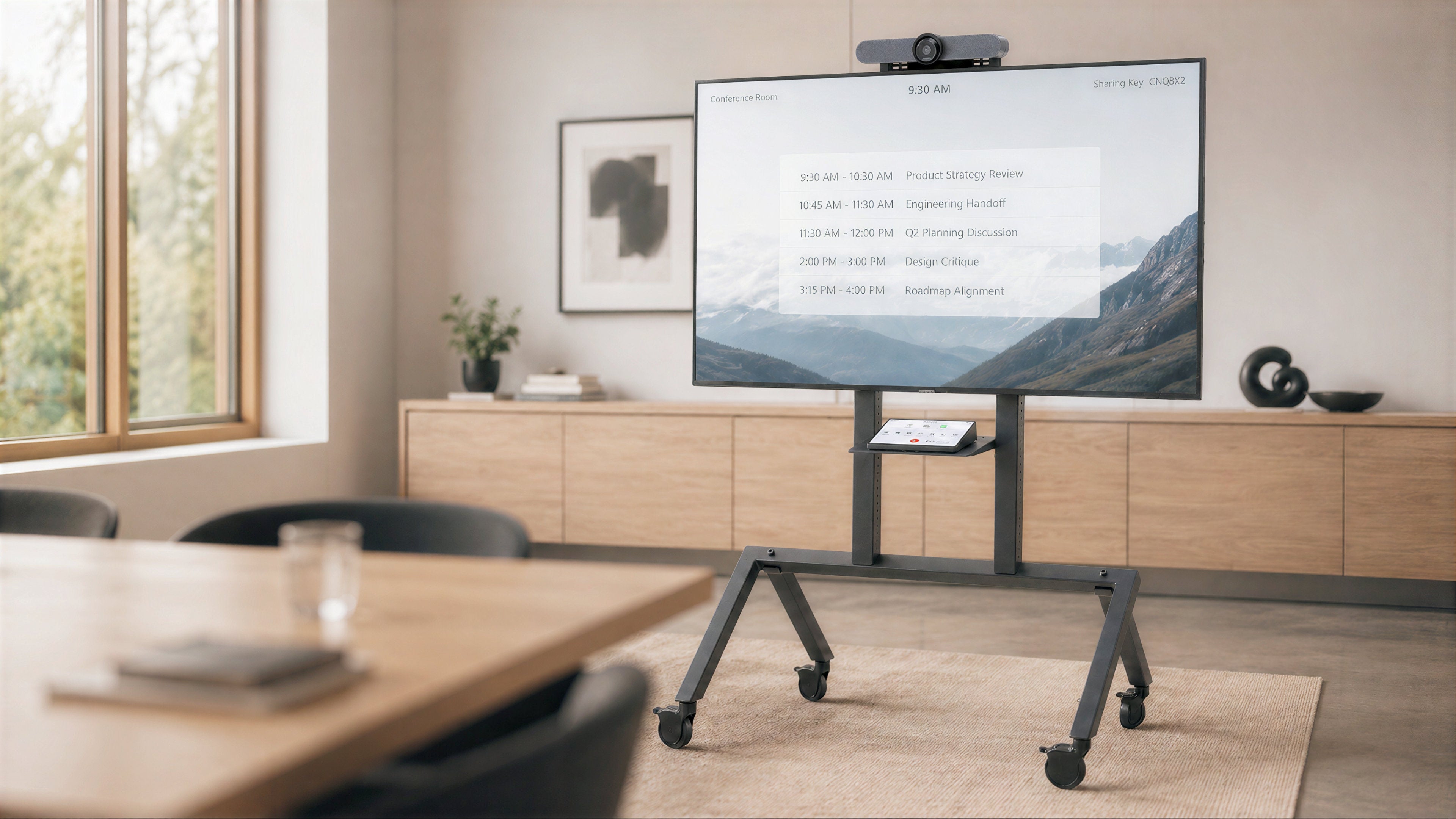 Heckler AV Cart Prime in a meeting space.