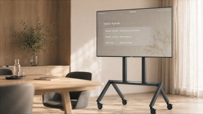 Heckler AV Cart Base Configuration in a meeting space.