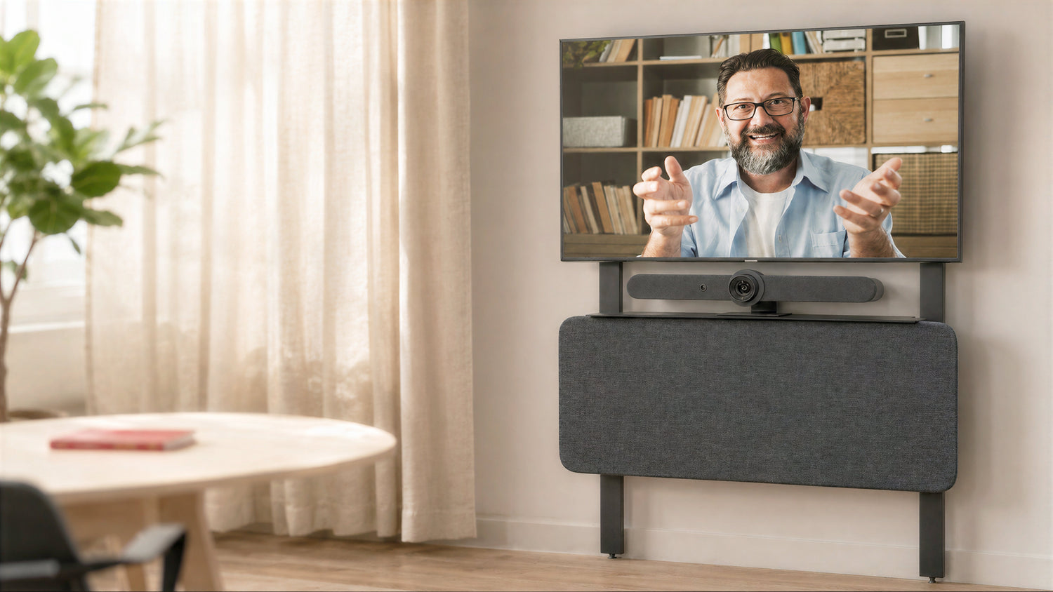 Video Meeting Hub for Heckler AV Wall installed on an AV wall.