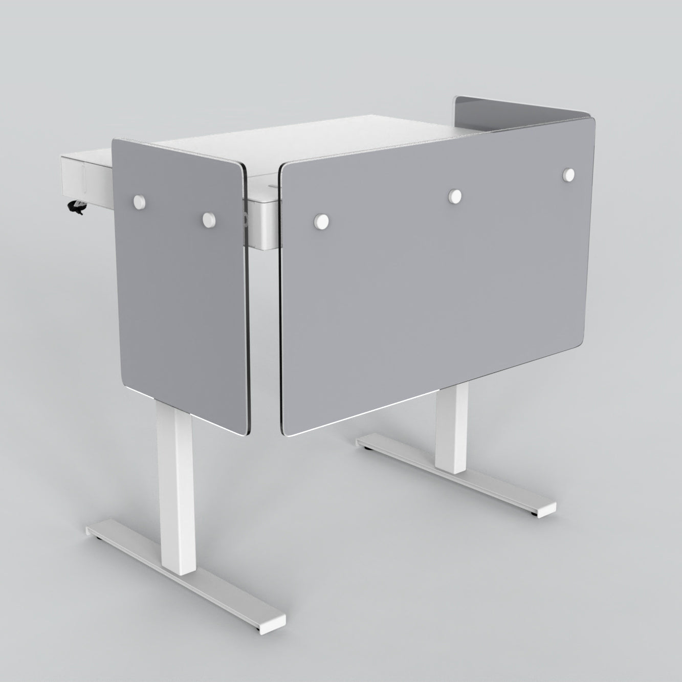 Premium Modesty Panel Set for Heckler Lectern 4U in Opaque Cool Grey 6 C printed finish.