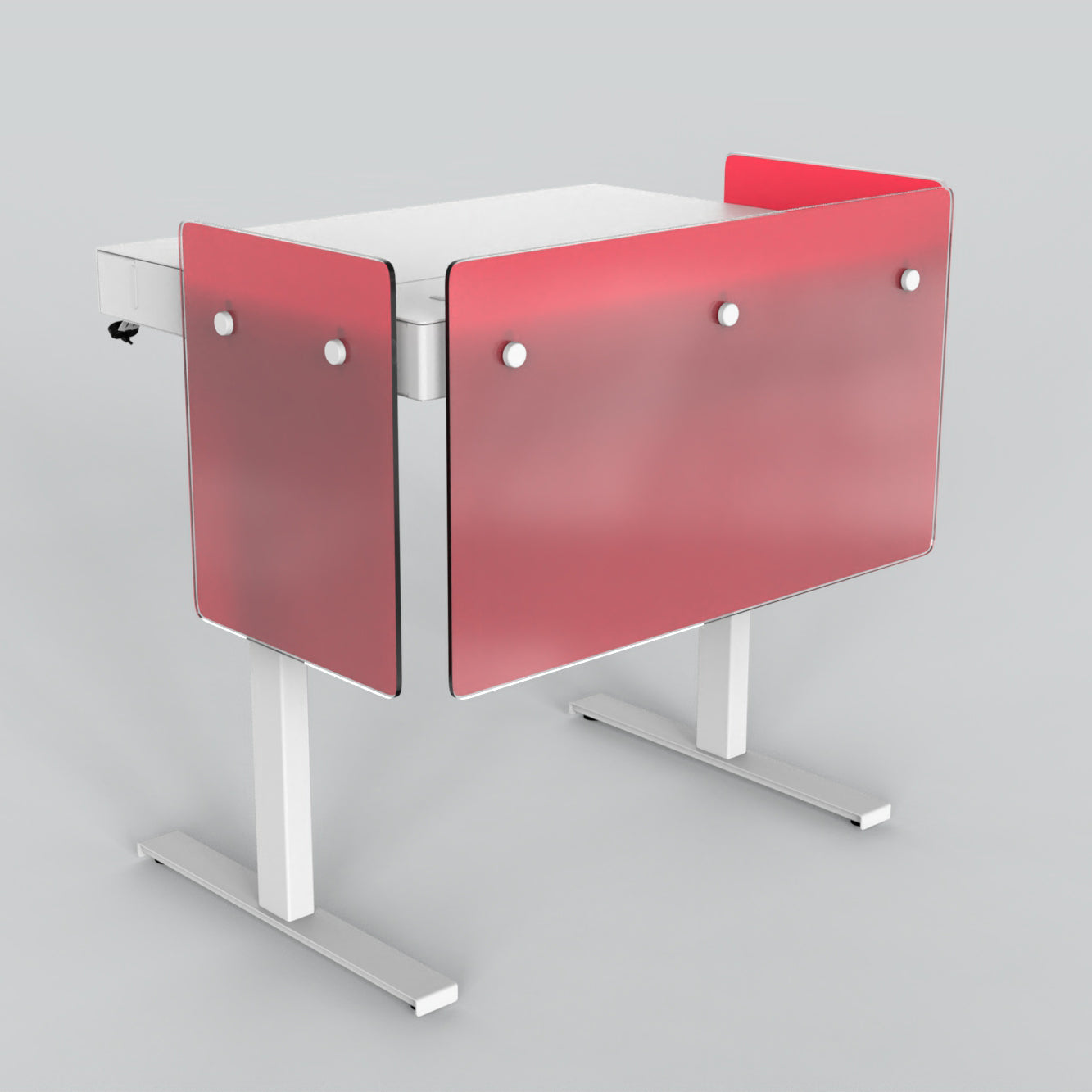 Premium Modesty Panel Set for Heckler Lectern 4U in Translucent Pantone PMS 186 C printed finish.