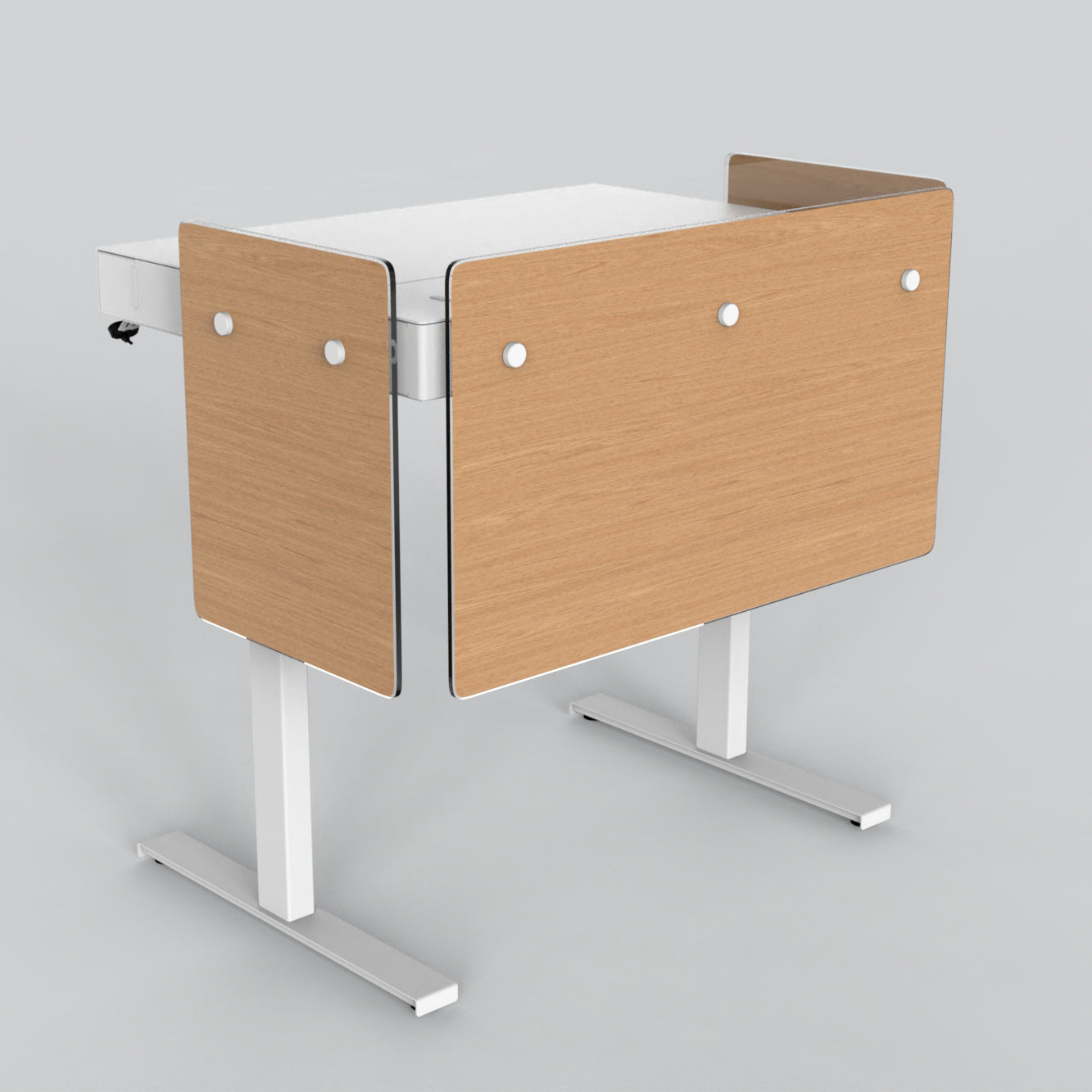 Premium Modesty Panel Set for Heckler Lectern 4U in Castle Oak wood finish.