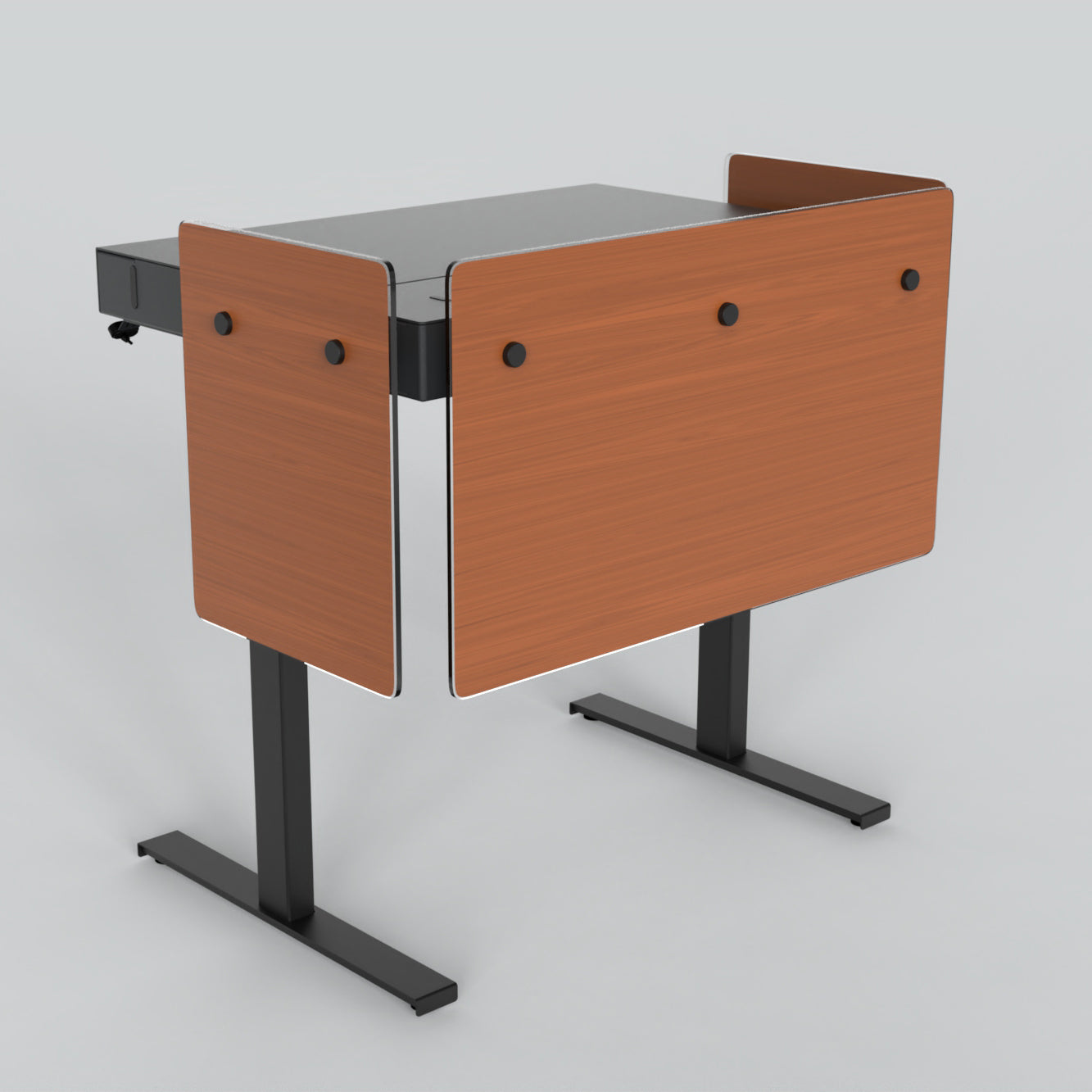 Premium Modesty Panel Set for Heckler Lectern 4U in Wild Cherry wood finish.
