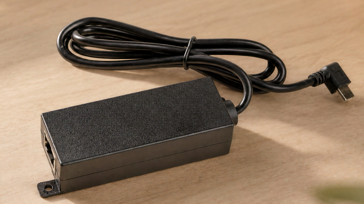 PoE to USB-C Power and Data Adapter product view.