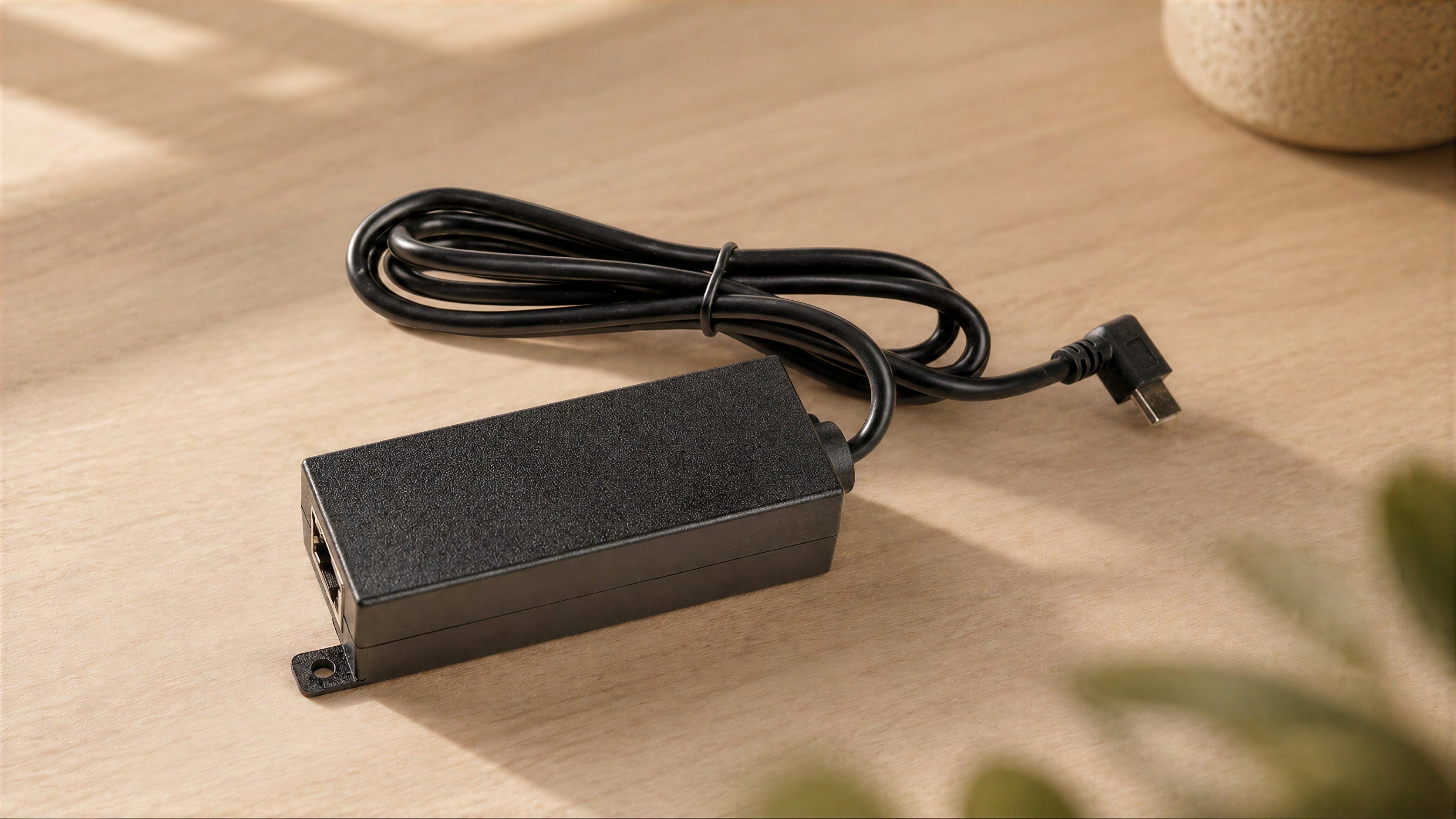 PoE to USB-C Power and Data Adapter cable detail.